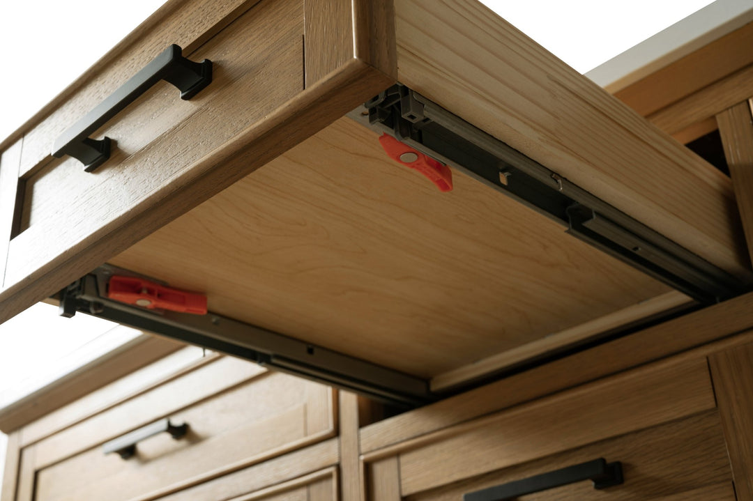 Milano 84" Double Sink Vanity with White Quartz Top - Design Element Bath Kitchen - Bathroom Vanity - Navy with Satin Gold Hardware
