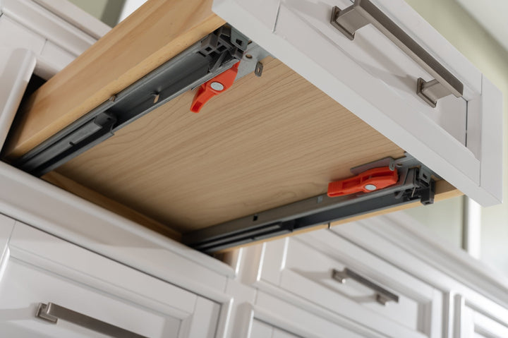 Milano 84" Double Sink Vanity with White Quartz Top - Design Element Bath Kitchen - Bathroom Vanity - Navy with Satin Gold Hardware