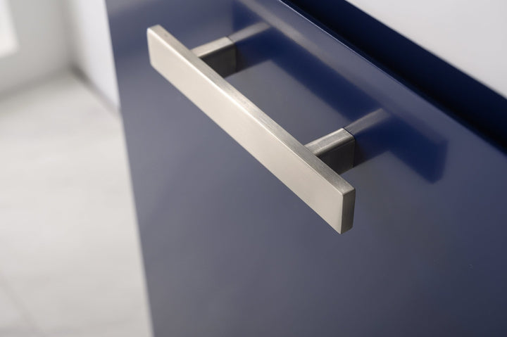 Stella 16.5" Single Sink Vanity with Porcelain Top - Design Element Bath Kitchen - Bathroom Vanity - Navy with Satin Gold Hardware