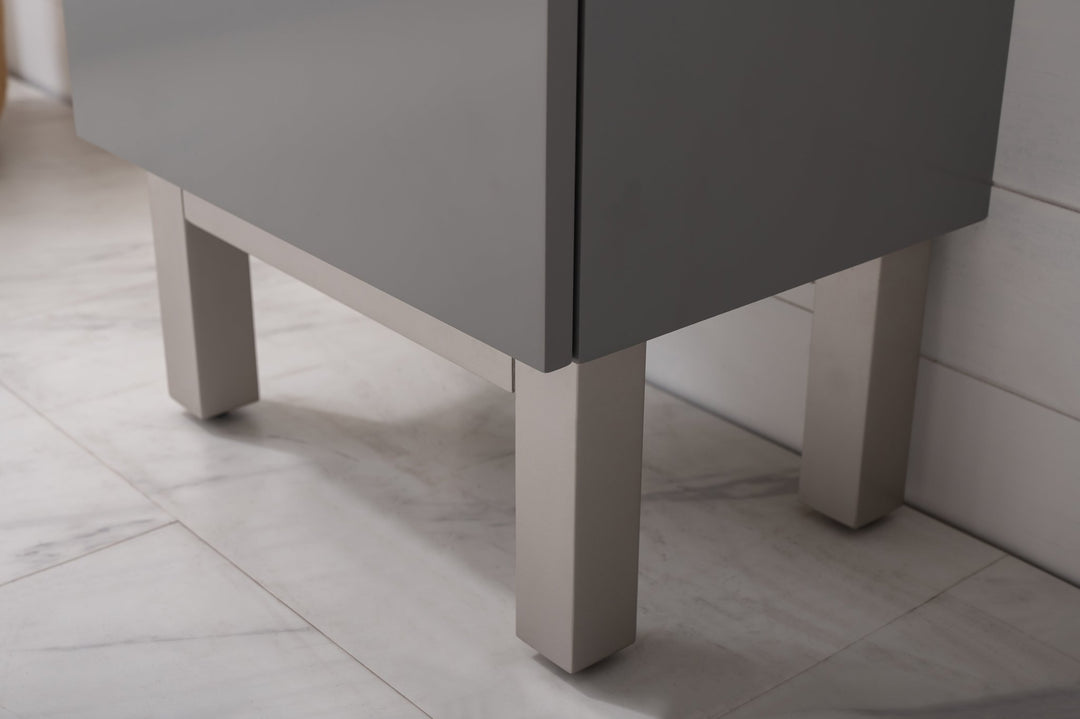 Stella 16.5" Single Sink Vanity with Porcelain Top - Design Element Bath Kitchen - Bathroom Vanity - Navy with Satin Gold Hardware