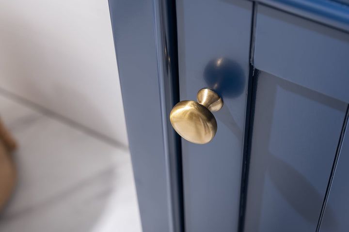 Marian 20" Single Sink Vanity with Porcelain Top - Design Element Bath Kitchen - Bathroom Vanity - Navy with Satin Gold Hardware