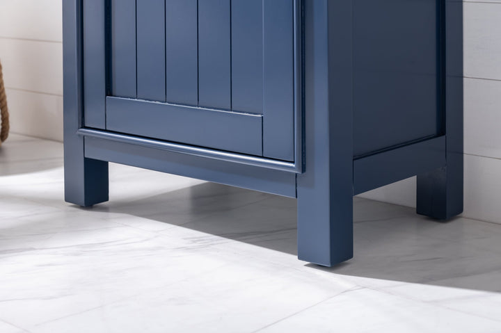 Marian 20" Single Sink Vanity with Porcelain Top - Design Element Bath Kitchen - Bathroom Vanity - Navy with Satin Gold Hardware