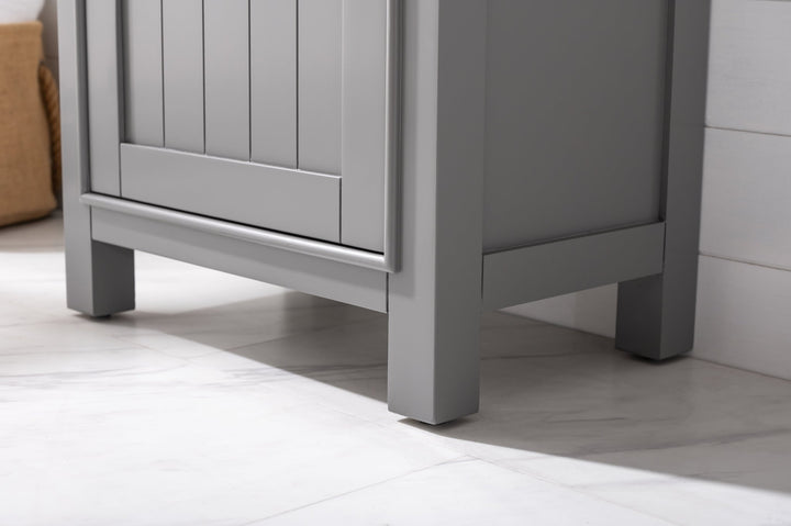 Marian 20" Single Sink Vanity with Porcelain Top - Design Element Bath Kitchen - Bathroom Vanity - Navy with Satin Gold Hardware