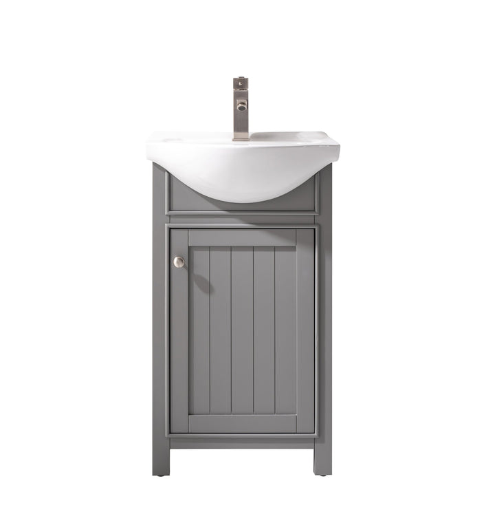 Marian 20" Single Sink Vanity with Porcelain Top - Design Element Bath Kitchen - Bathroom Vanity - Navy with Satin Gold Hardware