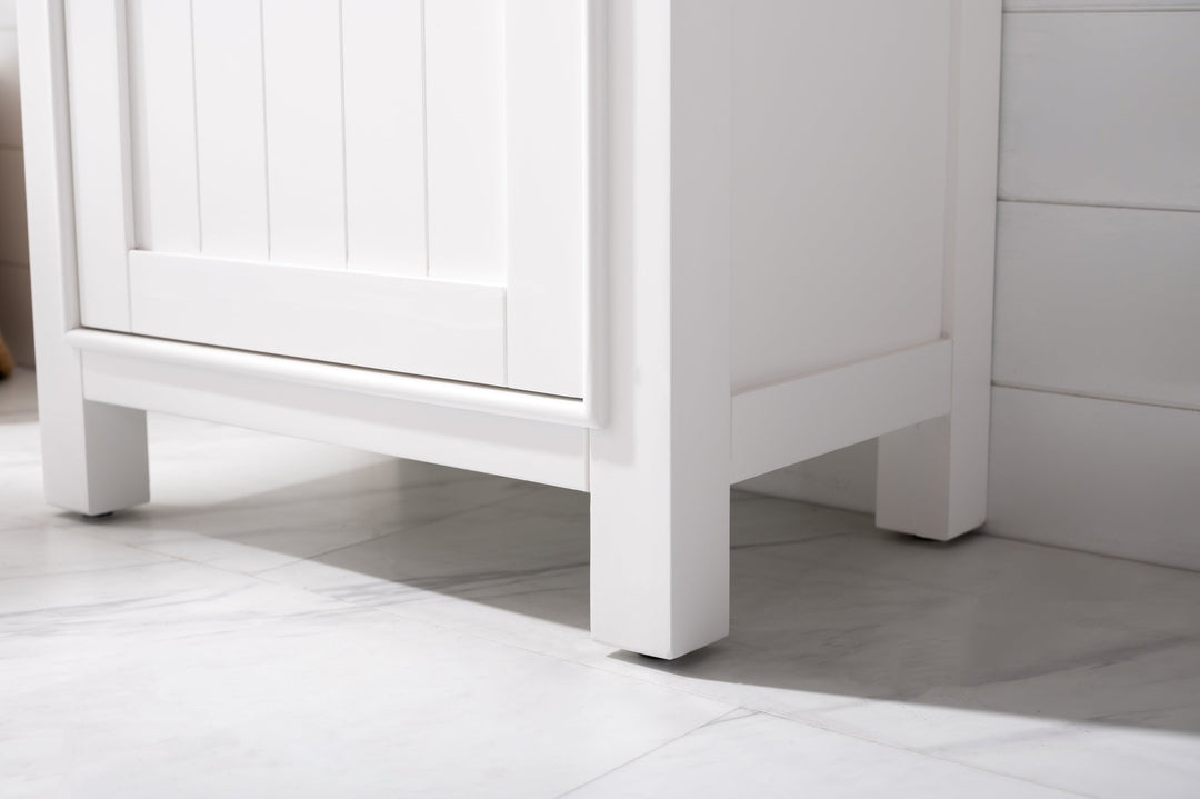 Marian 20" Single Sink Vanity with Porcelain Top - Design Element Bath Kitchen - Bathroom Vanity - Navy with Satin Gold Hardware