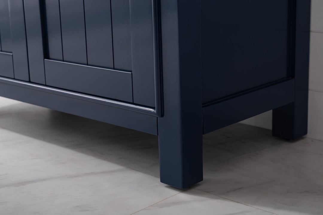 Marian 30" Single Sink Vanity with Porcelain Top - Design Element Bath Kitchen - Bathroom Vanity - Navy with Satin Gold Hardware