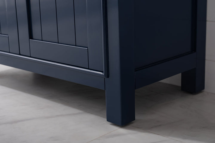 Marian 30" Single Sink Vanity with Porcelain Top - Design Element Bath Kitchen - Bathroom Vanity - Navy with Satin Gold Hardware