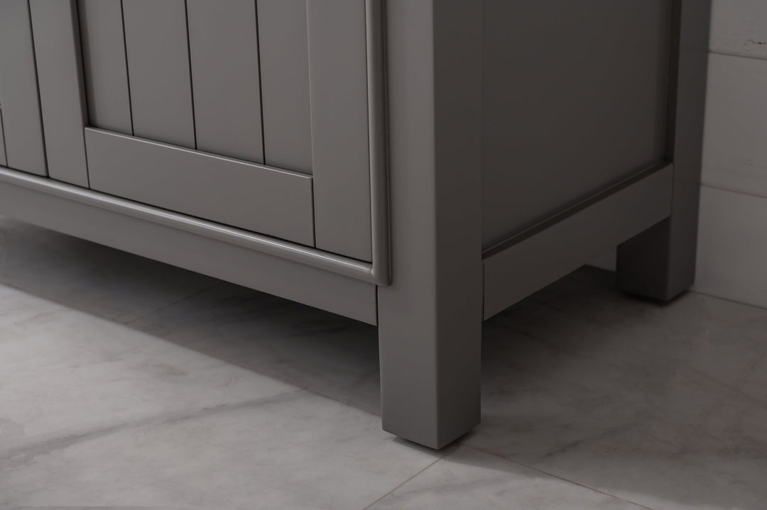 Marian 30" Single Sink Vanity with Porcelain Top - Design Element Bath Kitchen - Bathroom Vanity - Navy with Satin Gold Hardware