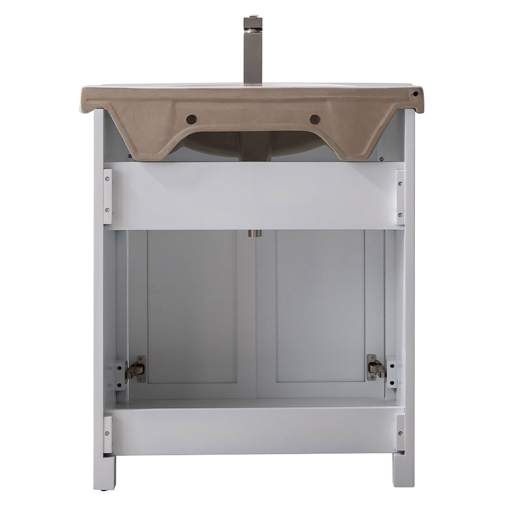 Marian 30" Single Sink Vanity with Porcelain Top - Design Element Bath Kitchen - Bathroom Vanity - Navy with Satin Gold Hardware