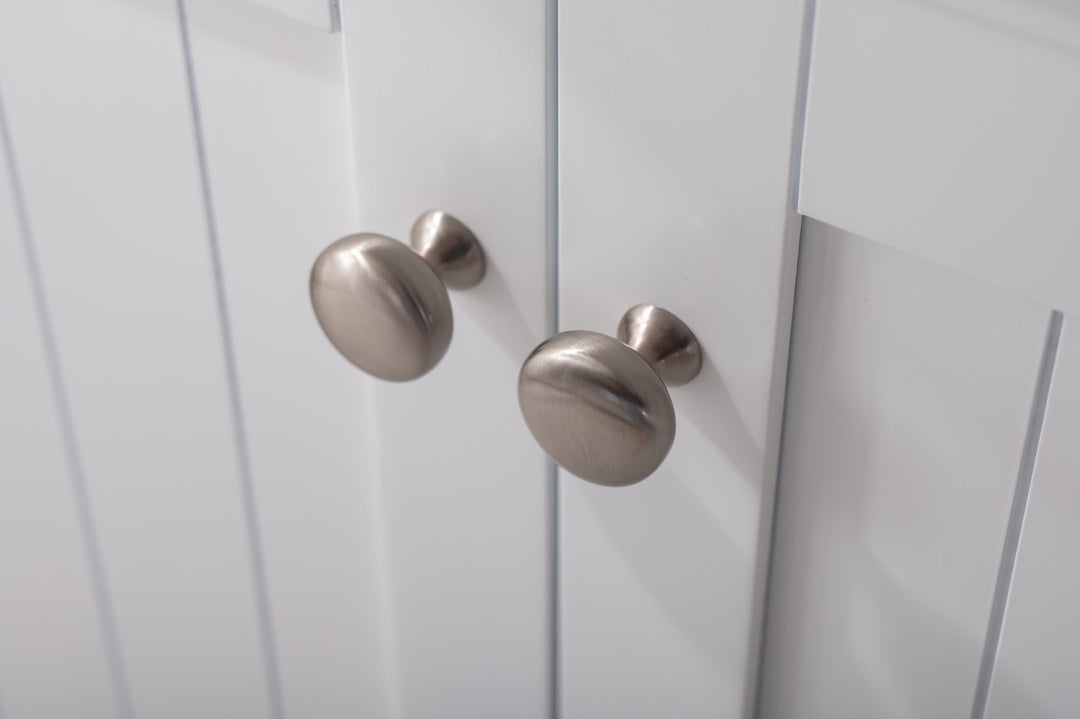 Marian 30" Single Sink Vanity with Porcelain Top - Design Element Bath Kitchen - Bathroom Vanity - Navy with Satin Gold Hardware