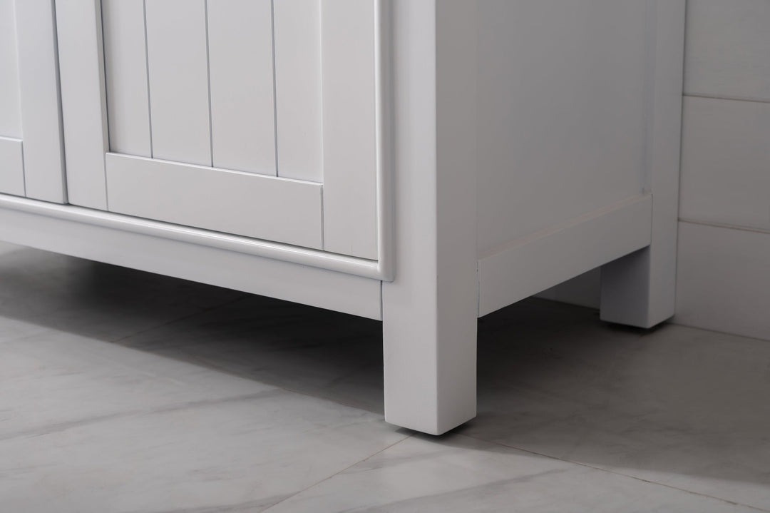 Marian 30" Single Sink Vanity with Porcelain Top - Design Element Bath Kitchen - Bathroom Vanity - Navy with Satin Gold Hardware