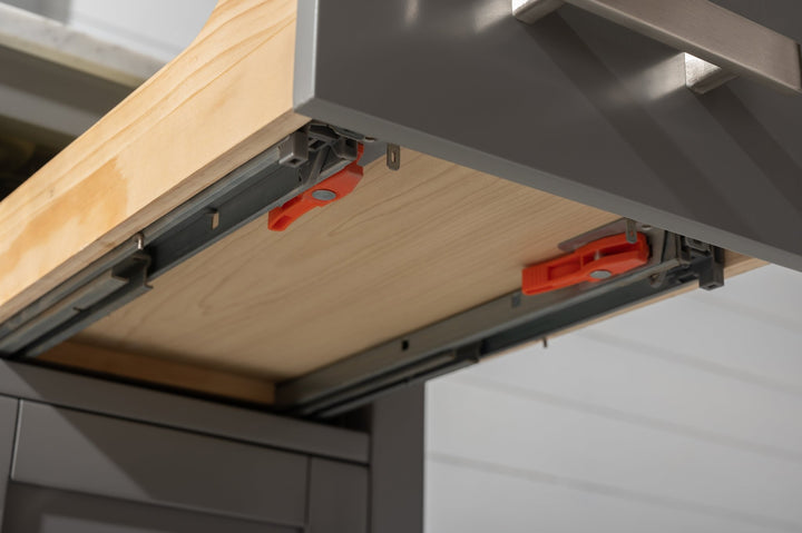 Valentino 42" Single Sink Vanity with White Quartz Top - Design Element Bath Kitchen - Bathroom Vanity - Navy with Satin Gold Hardware