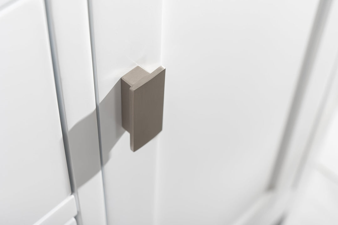 Valentino 42" Single Sink Vanity with White Quartz Top - Design Element Bath Kitchen - Bathroom Vanity - Navy with Satin Gold Hardware