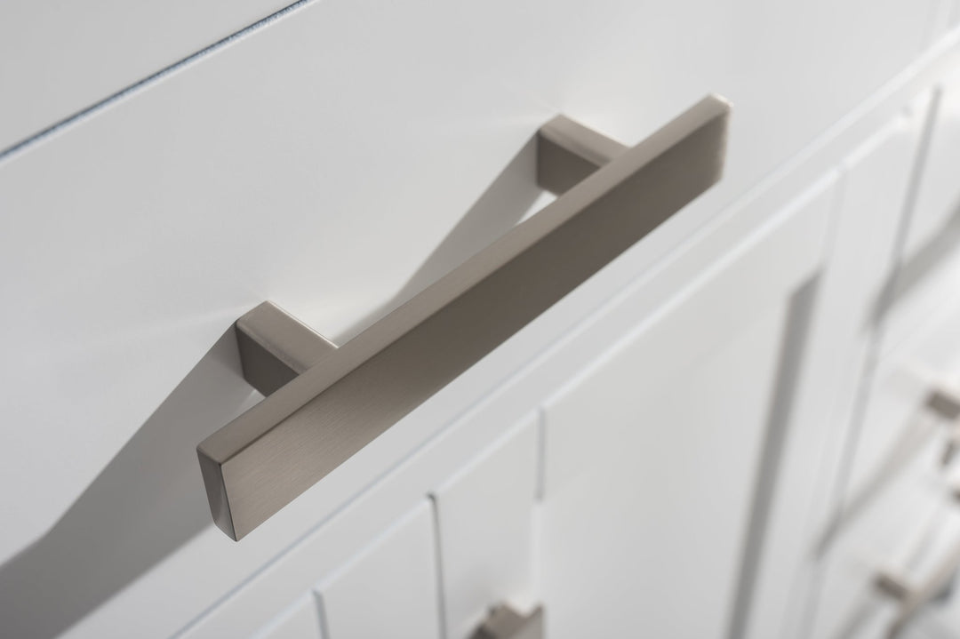 Valentino 48" Single Sink Vanity with White Quartz Top - Design Element Bath Kitchen - Bathroom Vanity - Navy with Satin Gold Hardware