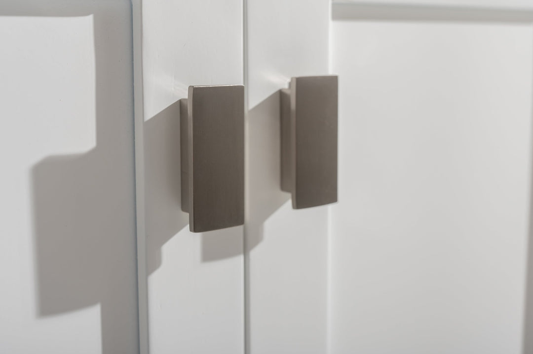 Valentino 48" Single Sink Vanity with White Quartz Top - Design Element Bath Kitchen - Bathroom Vanity - Navy with Satin Gold Hardware