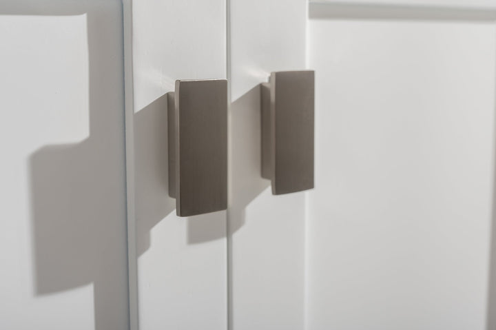 Valentino 48" Single Sink Vanity with White Quartz Top - Design Element Bath Kitchen - Bathroom Vanity - Navy with Satin Gold Hardware