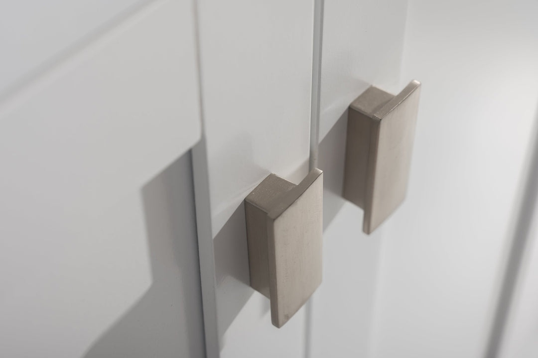 Valentino 60" Double Sink Vanity with White Quartz Top - Design Element Bath Kitchen - Bathroom Vanity - Navy with Satin Gold Hardware