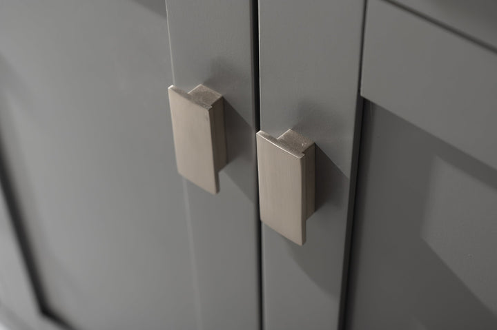 Valentino 84" Double Sink Vanity with White Quartz Top - Design Element Bath Kitchen - Bathroom Vanity - Navy with Satin Gold Hardware