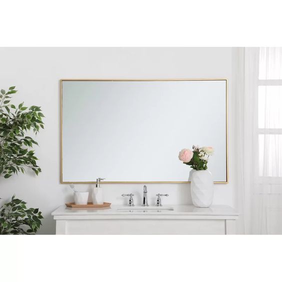 Vera 24 x 32 Rectangular Mirror with Modern Metal Framed