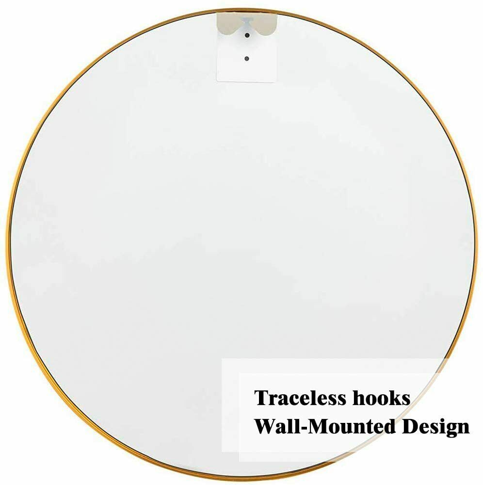 Vera Round Vanity Mirror Stainless Steel Frame 28" x 28" Round