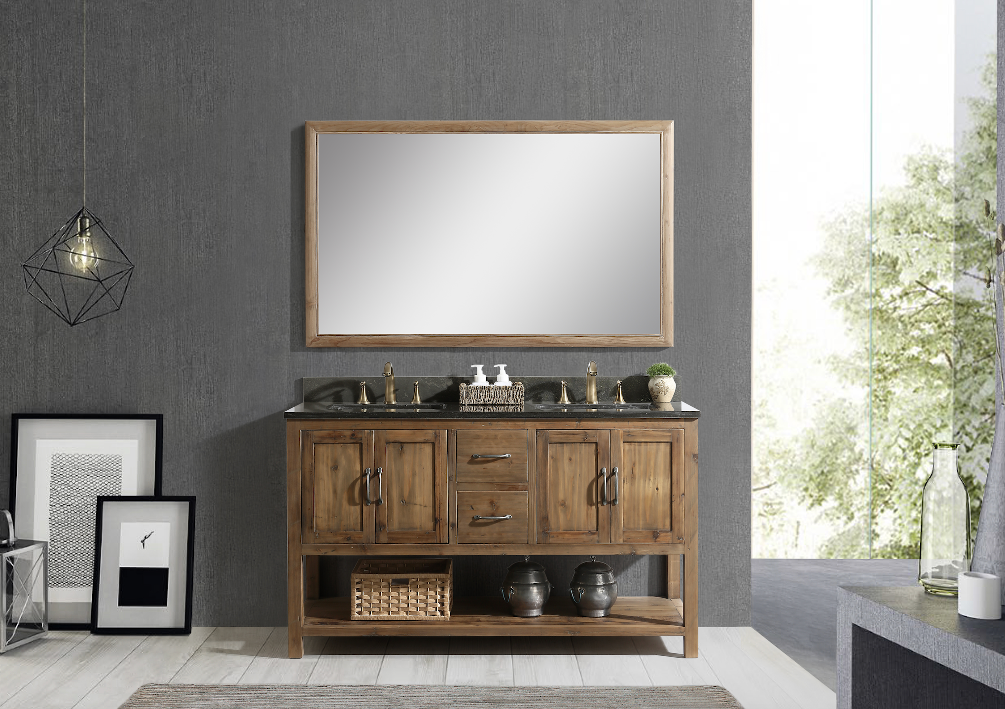 Austin 60" Vanity Base - Walnut