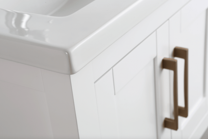 Alissa 24" Single Sink Vanity with Porcelain Top - Design Element Bath Kitchen - Bathroom Vanity -