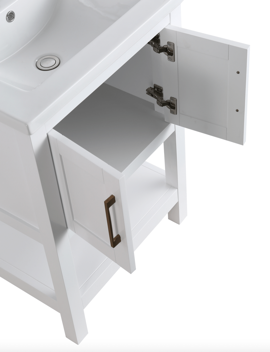 Alissa 24" Single Sink Vanity with Porcelain Top - Design Element Bath Kitchen - Bathroom Vanity -