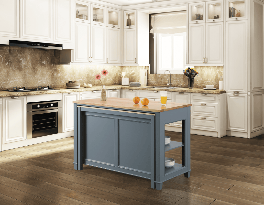 Medley 54" Kitchen Island With Slide Out Table - Gray - Design Element Bath Kitchen - Kitchen Island -