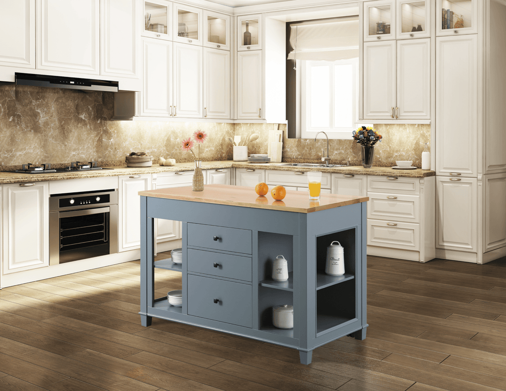 Medley 54" Kitchen Island With Slide Out Table - Gray - Design Element Bath Kitchen - Kitchen Island -