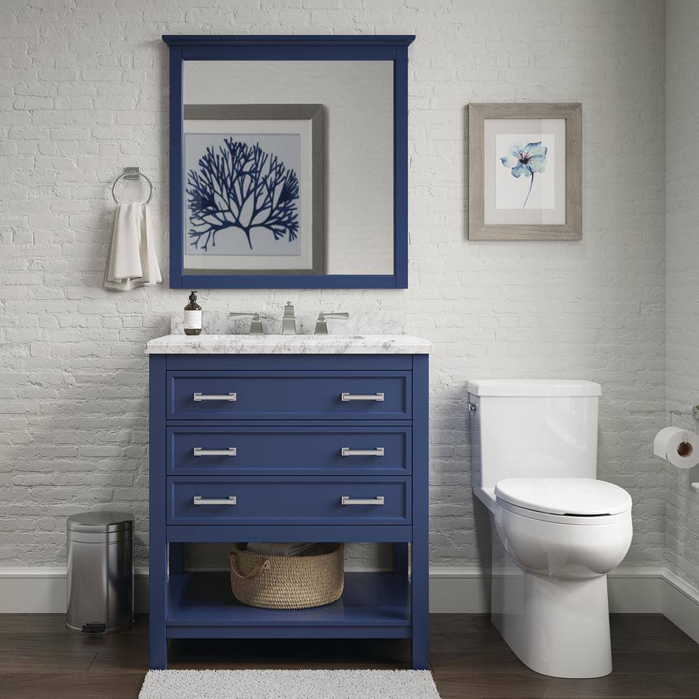 Affinity 31" Single Sink Vanity with White & Gray Carrara Marble Top