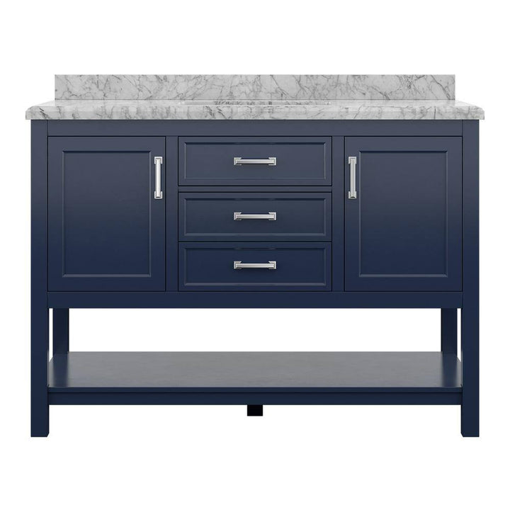 Affinity 49" Single Sink Vanity with White & Gray Carrara Marble Top