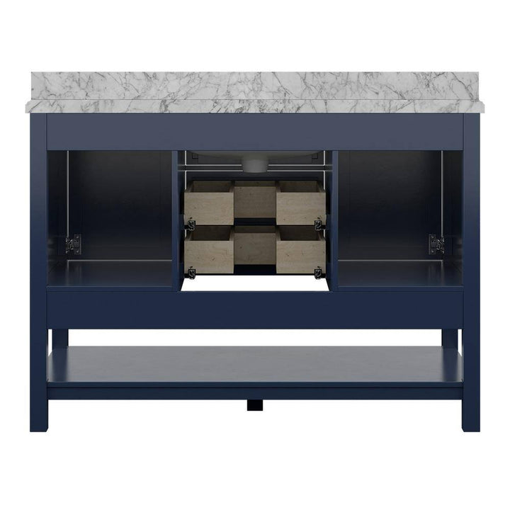 Affinity 49" Single Sink Vanity with White & Gray Carrara Marble Top
