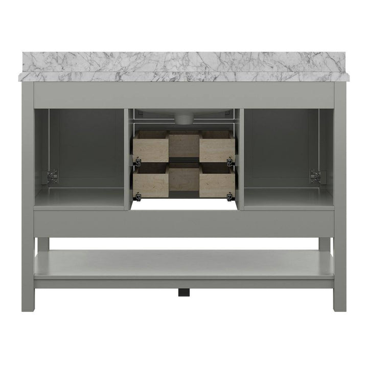 Affinity 49" Single Sink Vanity with White & Gray Carrara Marble Top
