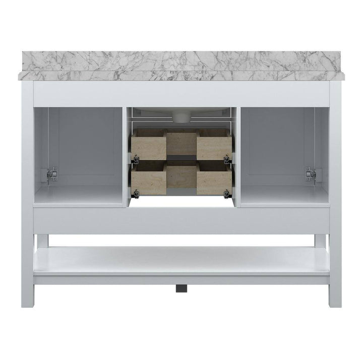 Affinity 49" Single Sink Vanity with White & Gray Carrara Marble Top