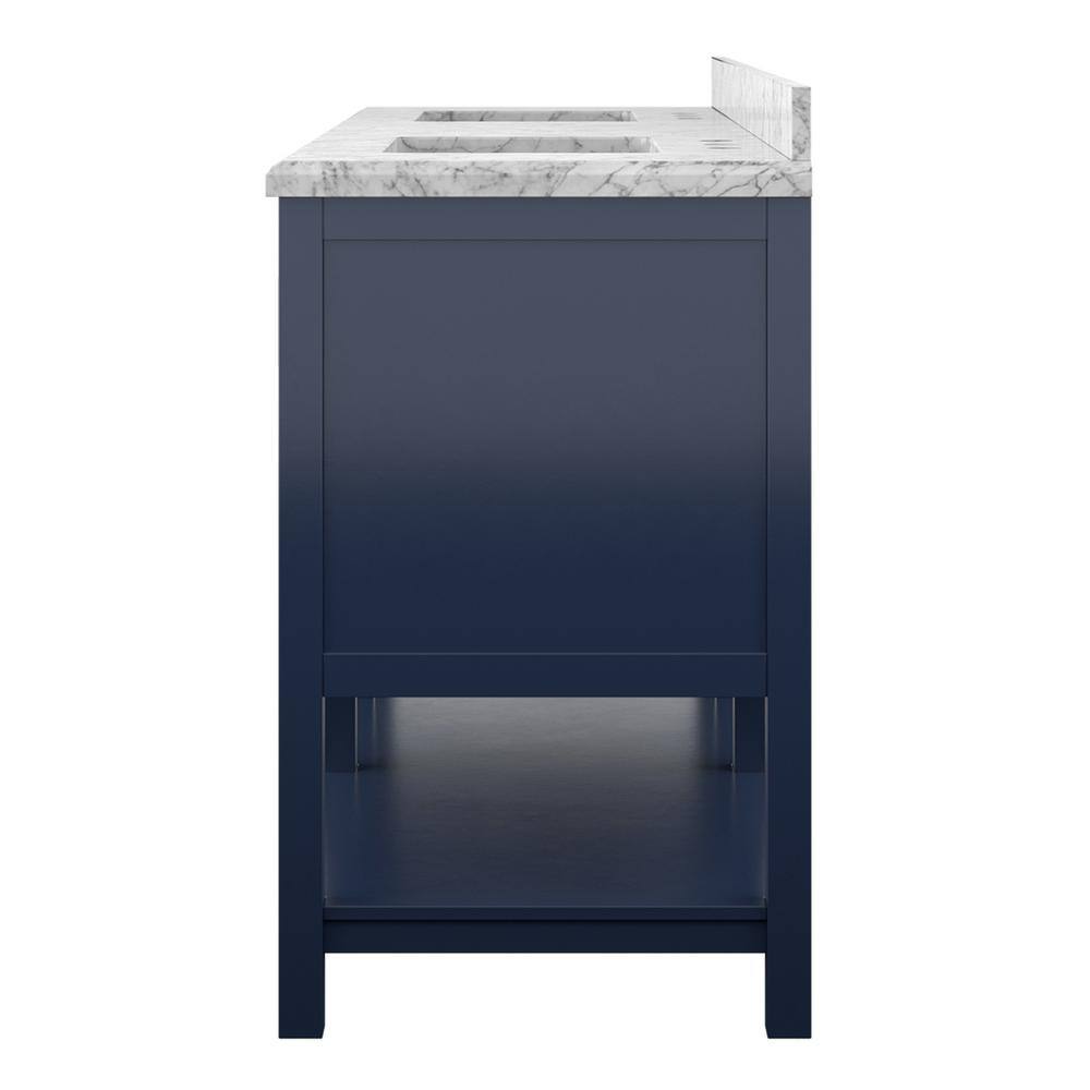Affinity 72" Double Sink Vanity with White & Gray Carrara Marble Top