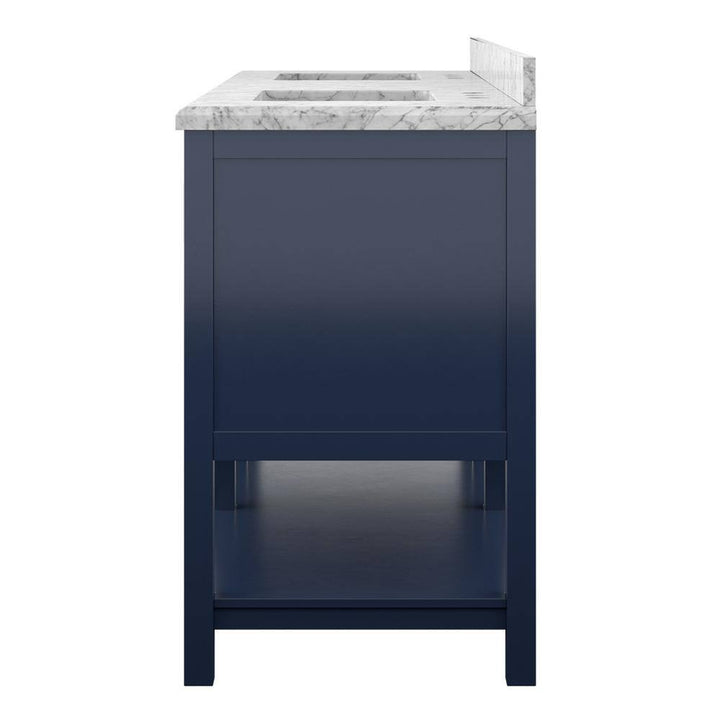 Affinity 72" Double Sink Vanity with White & Gray Carrara Marble Top