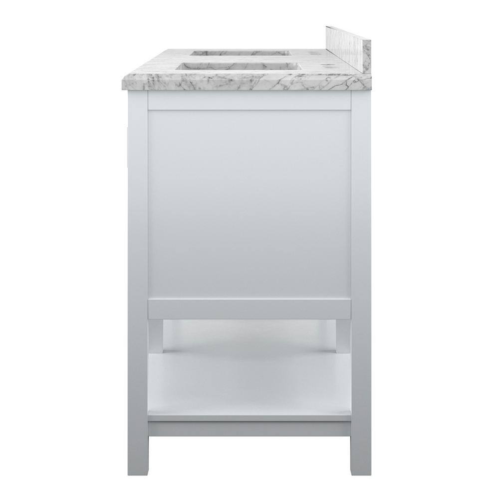 Affinity 72" Double Sink Vanity with White & Gray Carrara Marble Top