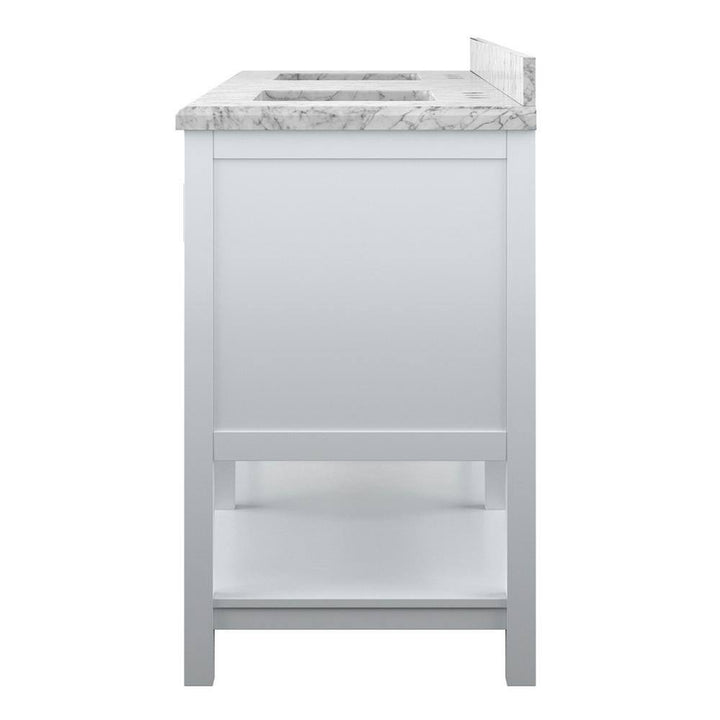 Affinity 72" Double Sink Vanity with White & Gray Carrara Marble Top