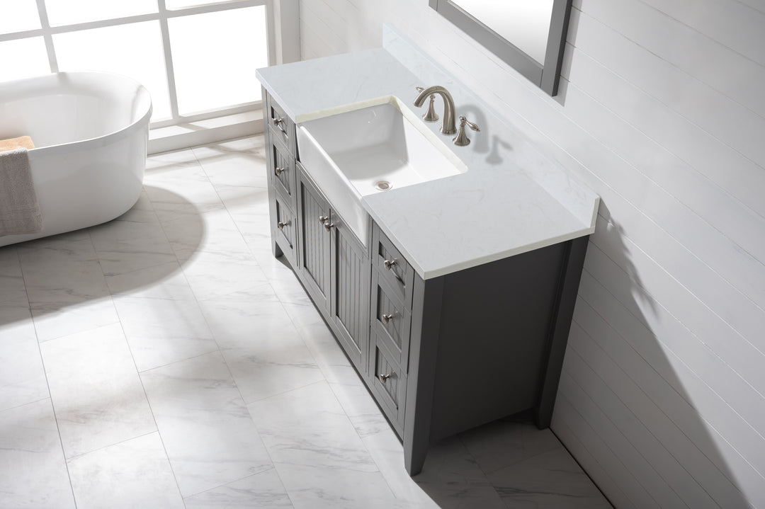 Burbank 54" Single Sink Vanity with Quartz Top