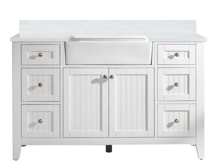 Burbank 54" Single Sink Vanity with Quartz Top