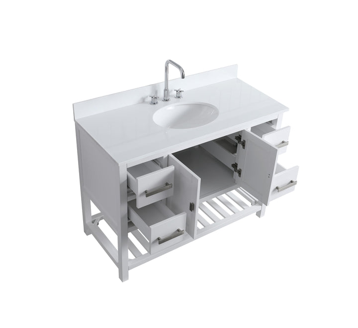 Monaco 48" Single Sink Bathroom Vanity Base Cabinet without Top