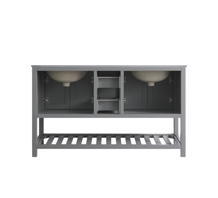 Monaco 60" Double Sink Bathroom Vanity Base Cabinet without Top