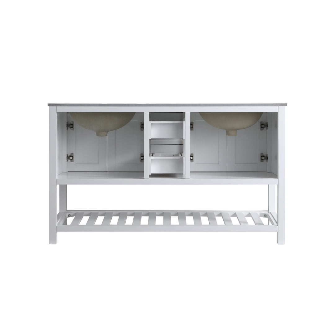 Monaco 60" Double Sink Bathroom Vanity Base Cabinet without Top