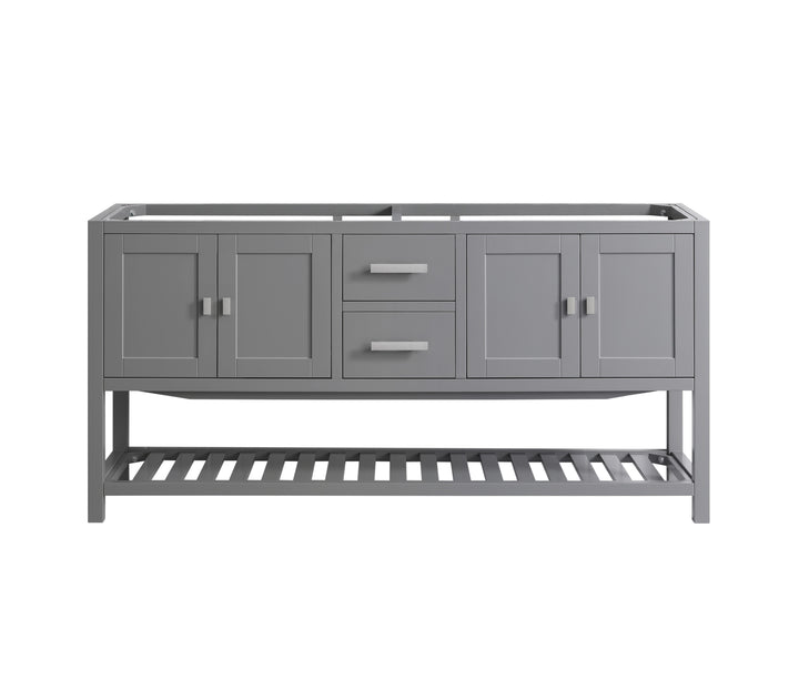 Monaco 72" Double Sink Bathroom Vanity Base Cabinet without Top