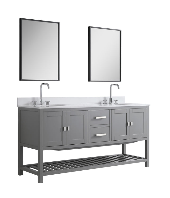 Monaco 72" Double Sink Bathroom Vanity Base Cabinet without Top