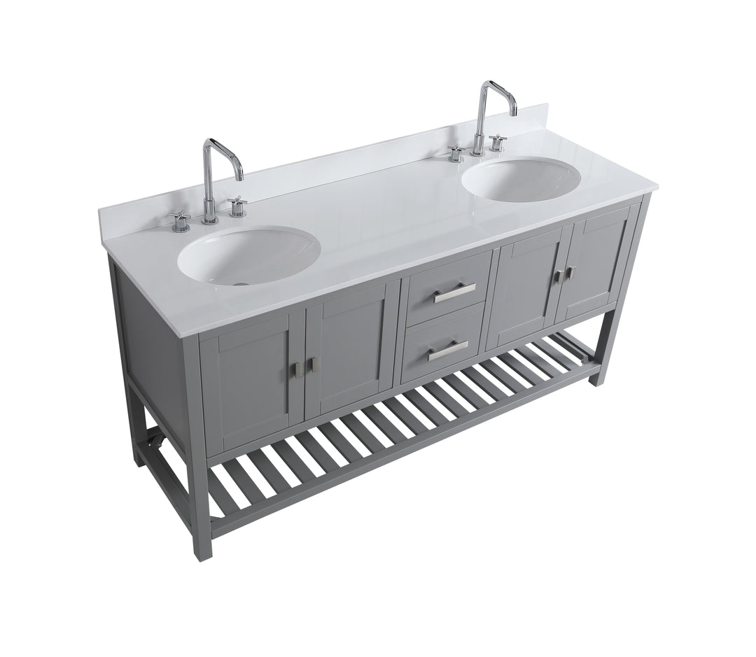 Monaco 72" Double Sink Bathroom Vanity Base Cabinet without Top