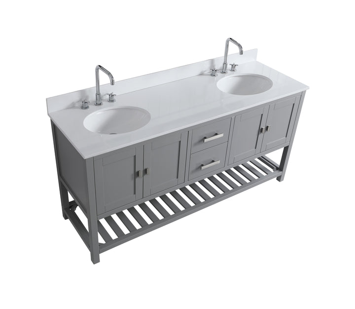 Monaco 72" Double Sink Bathroom Vanity Base Cabinet without Top