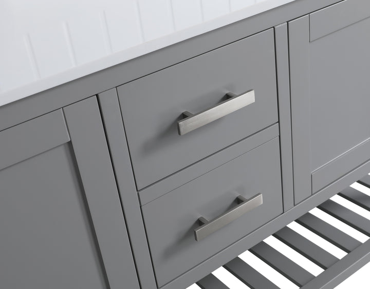 Monaco 72" Double Sink Bathroom Vanity Base Cabinet without Top