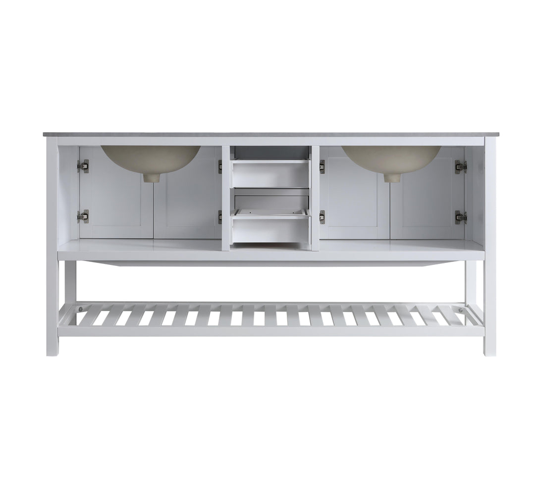 Monaco 72" Double Sink Bathroom Vanity Base Cabinet without Top