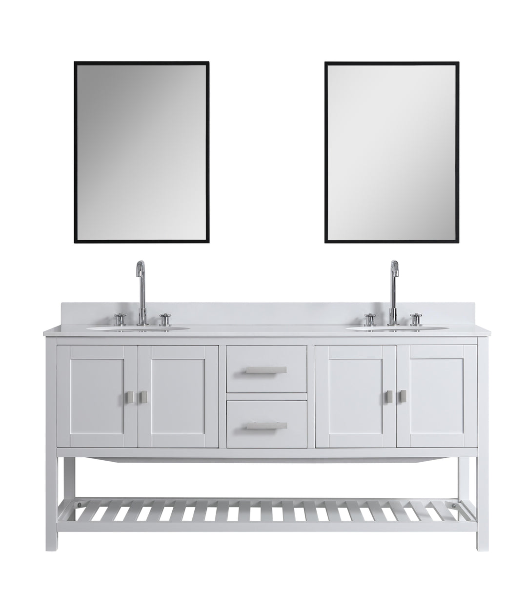 Monaco 72" Double Sink Bathroom Vanity Base Cabinet without Top